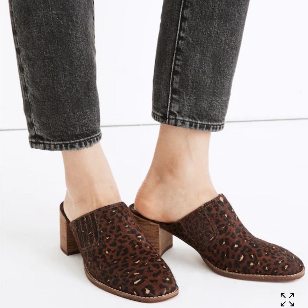 Madewell The Carey Mule in Painted Leopard Calf Hair. Size 10 - Picture 5 of 16